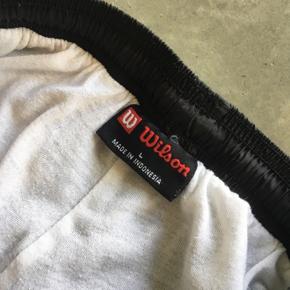 WILSON Black Track Windbreaker Joggers Pants L - Picture 5 of 7